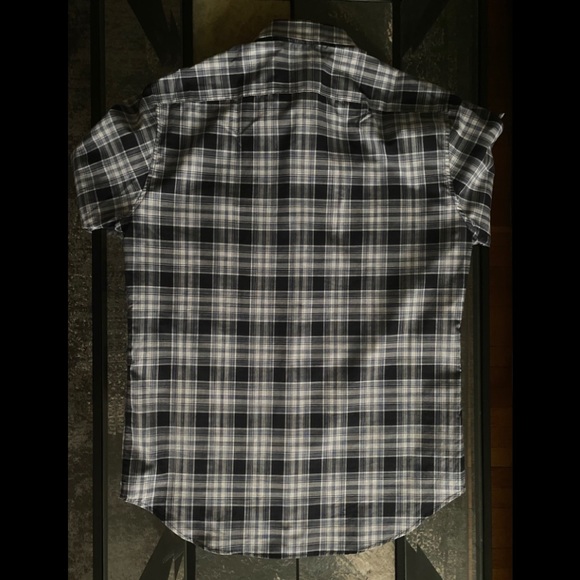 Theory Luxury Shirt Medium Plaid Button Cotton - Picture 2 of 11